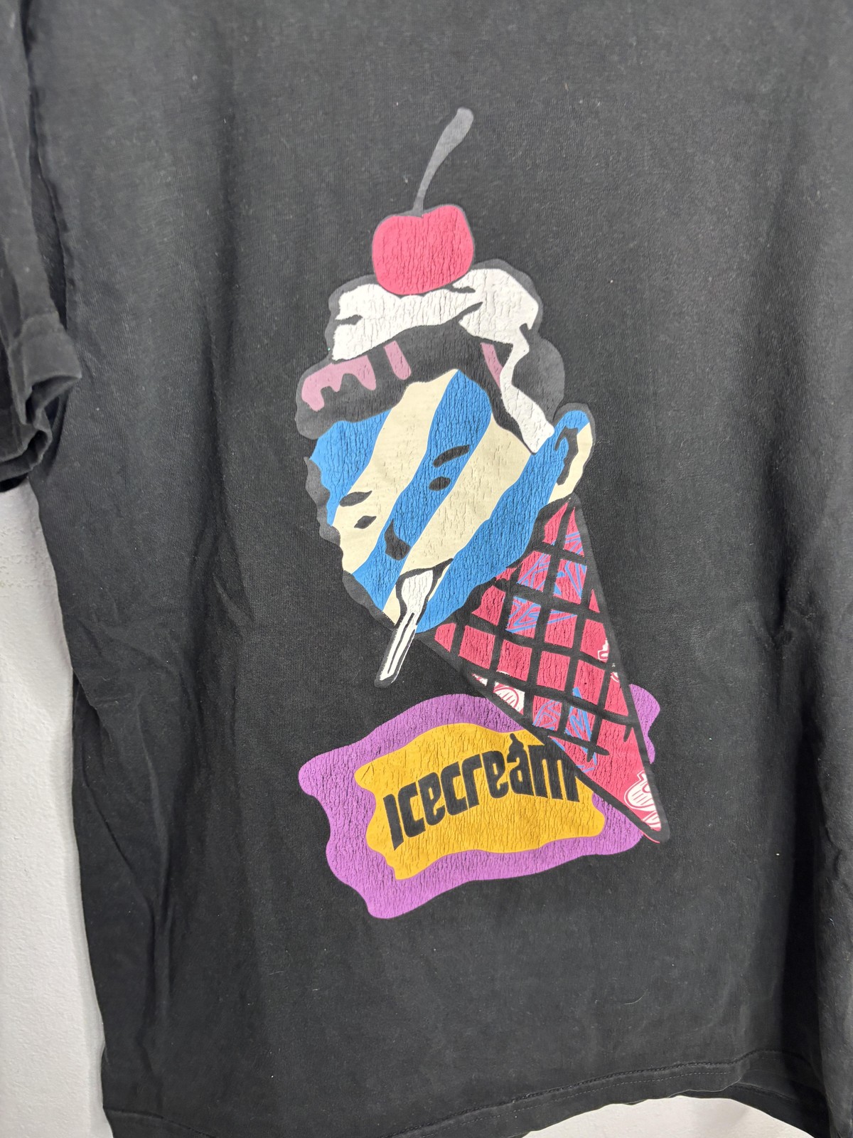 Icecream Shirt Mens Medium Black Graphic Cone Cherry Head Tee Skate Streetwear