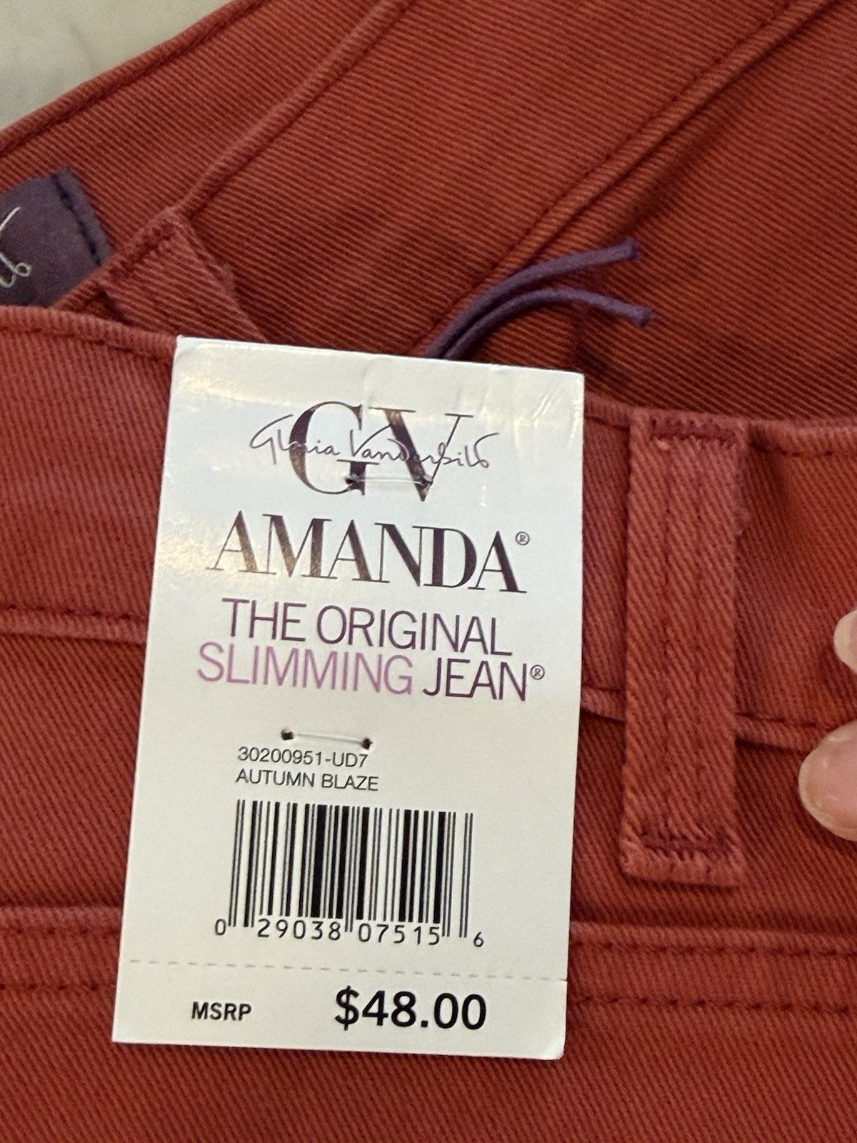 Gloria Vanderbilt Amanda Slimming Jean Classic Tapered Size 10, Autumn Blaze