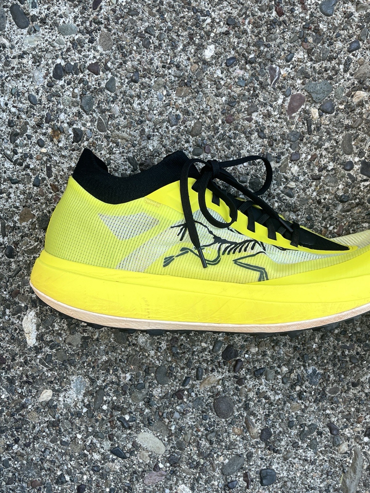 Arc’teryx Men’s Yellow/Black Low Top Lace-Up Athletic Sneakers Rubber Outsole