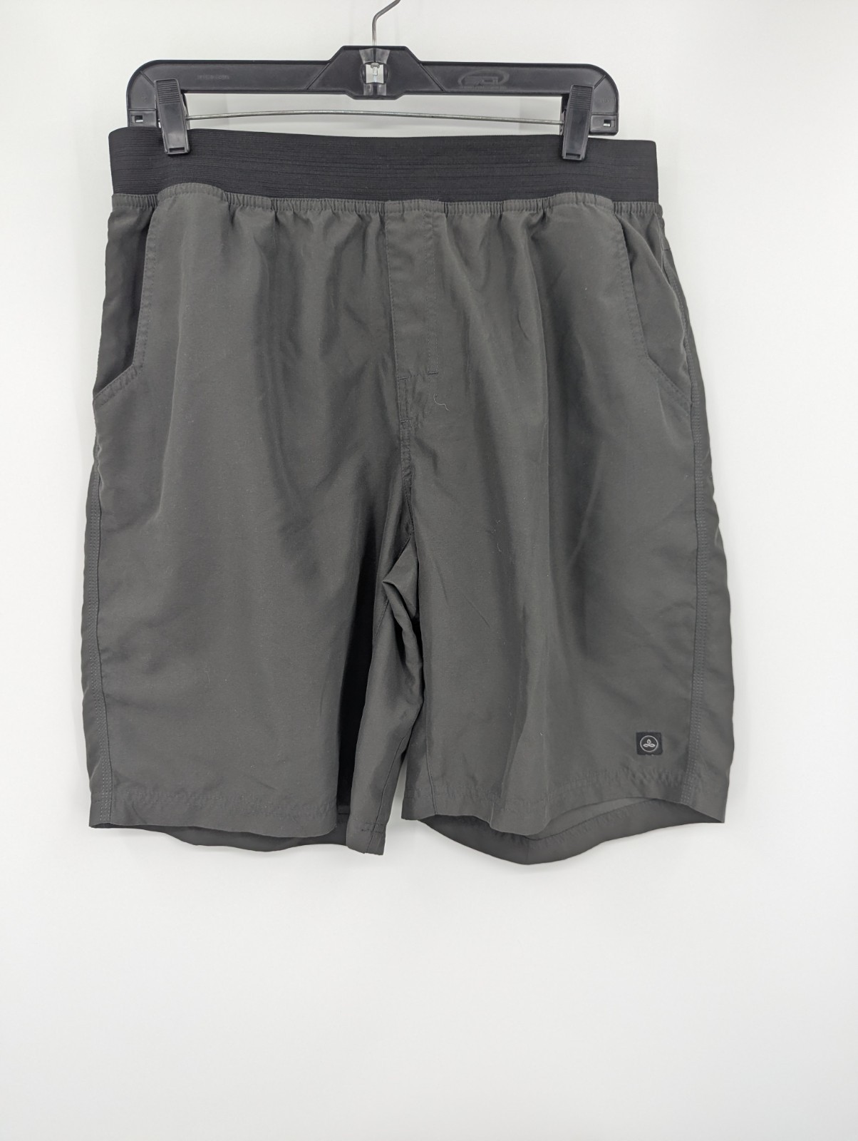 prAna mojo Men’s XL Athletic Shorts Gray With Black Elastic Waistband