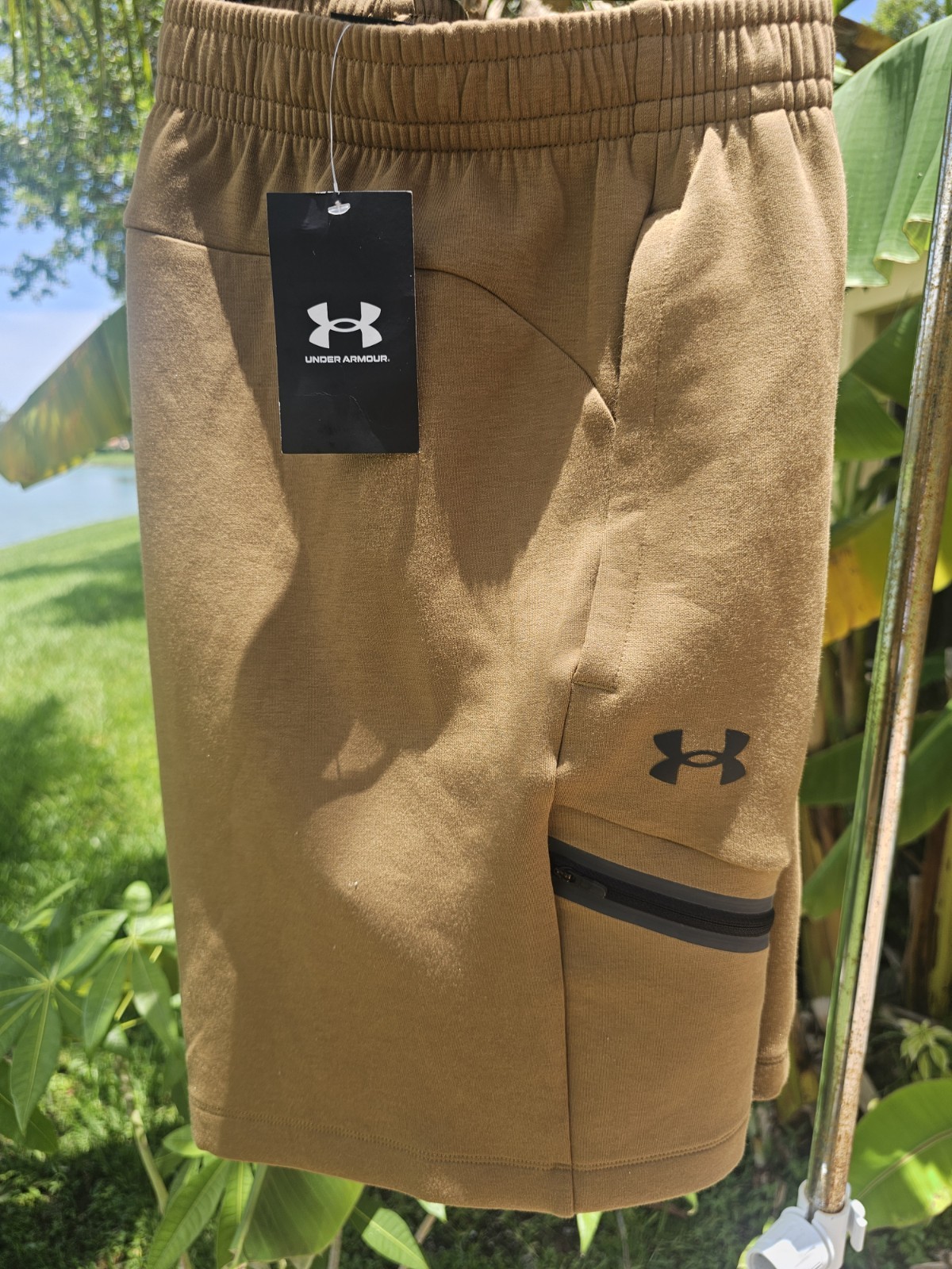 Under Armour Men’s Unstoppable Fleece Shorts Size 2XL Brown 1379809 498