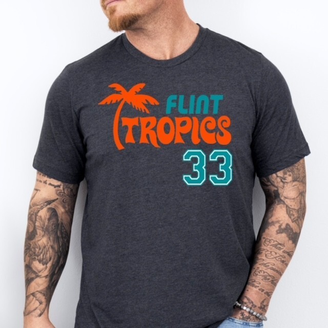 FLINT TROPICS | Jackie Moon themed Soft Ring Spun Pre-Shrunk Cotton T-Shirt