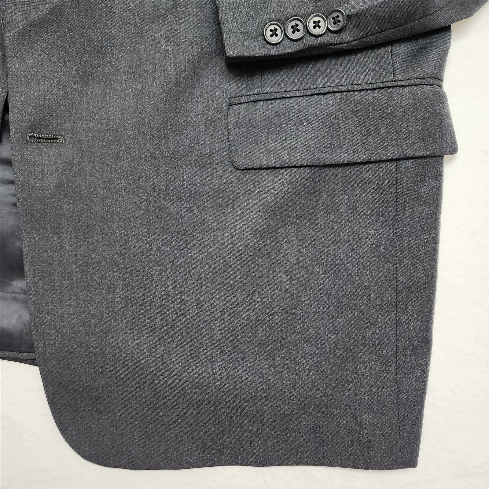 Vtg Hart Schaffner Marx USA 48R 42×30 Gray Gold Trumpeter Strong Shoulder Suit