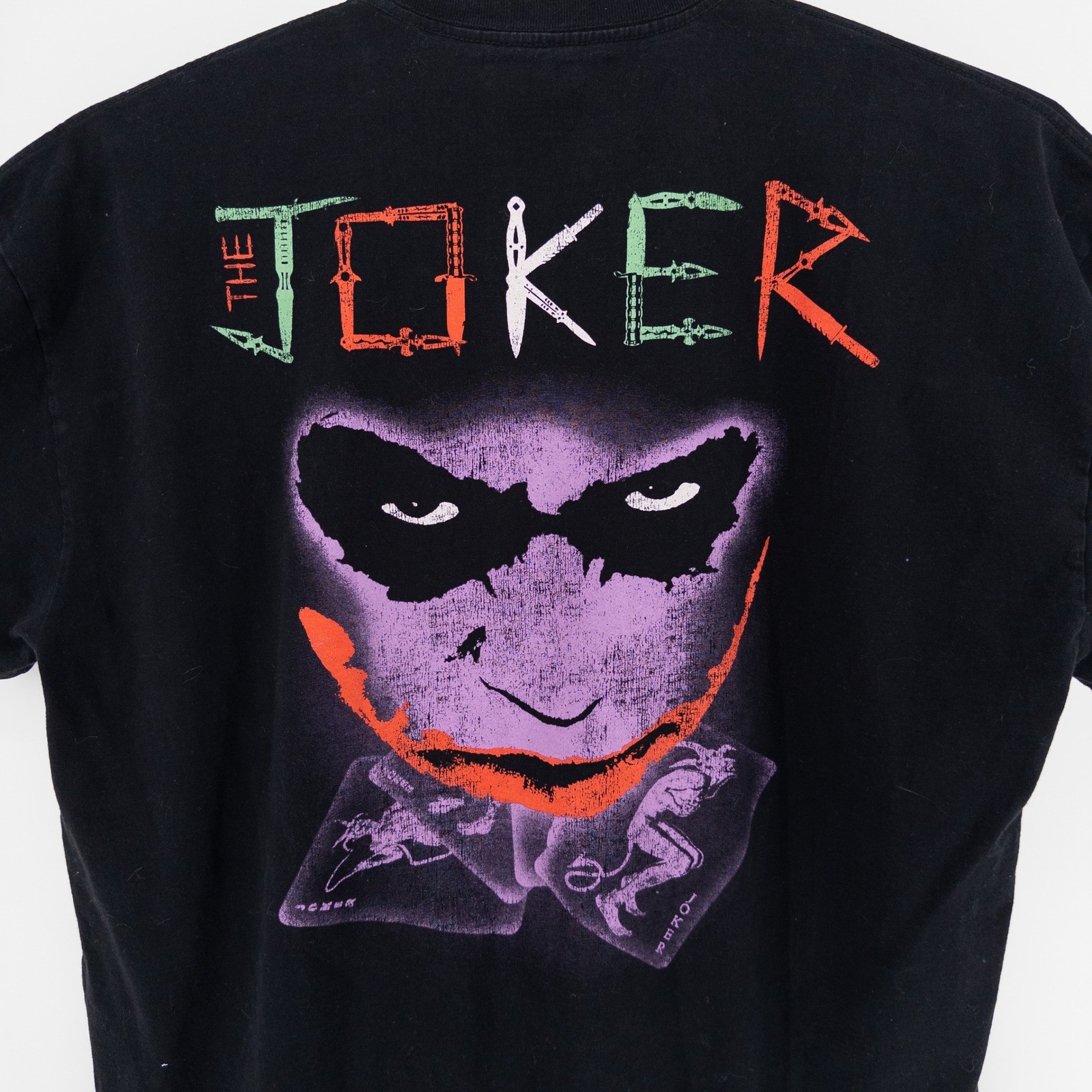 2008 Dark Knight x American Thrift Black Joker Knives Heath Ledger T Shirt 3XL