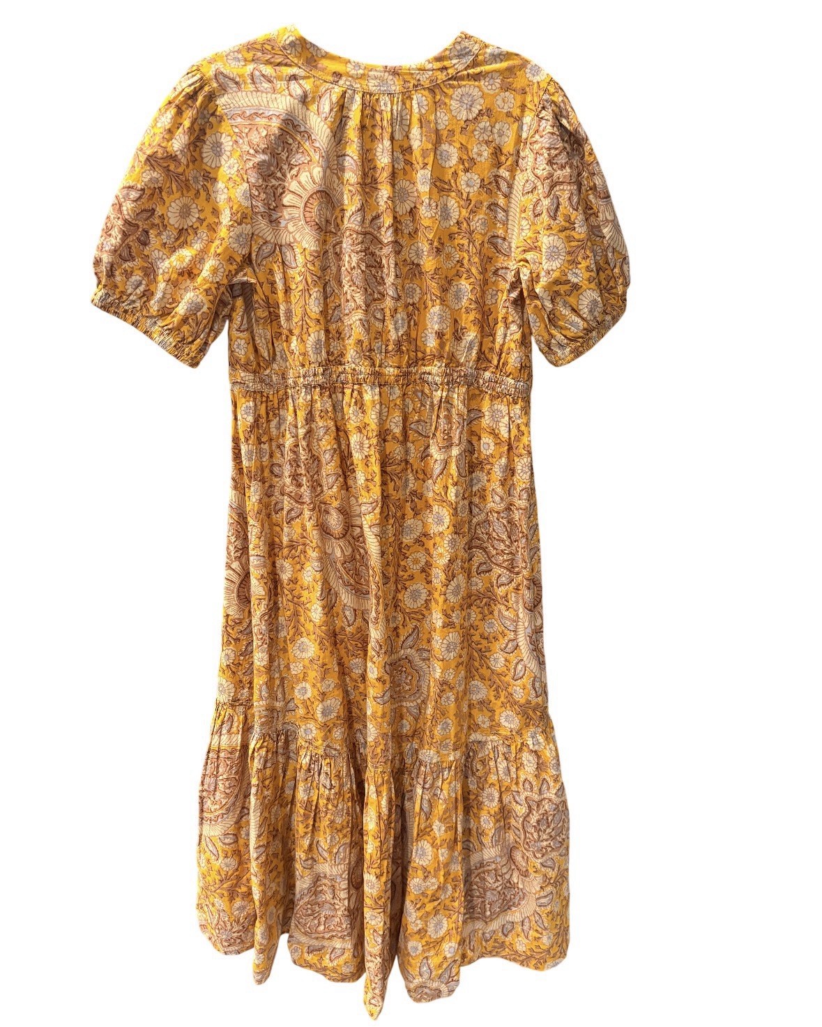 Anthropologie Paisley Printed Puff Sleeve Dress Size Large Retail $160