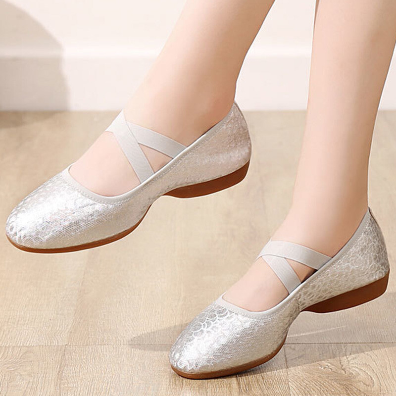 Women’s Dance Shoes Soled Flat Heel Soft Pu Leather Professional Dance Shoes