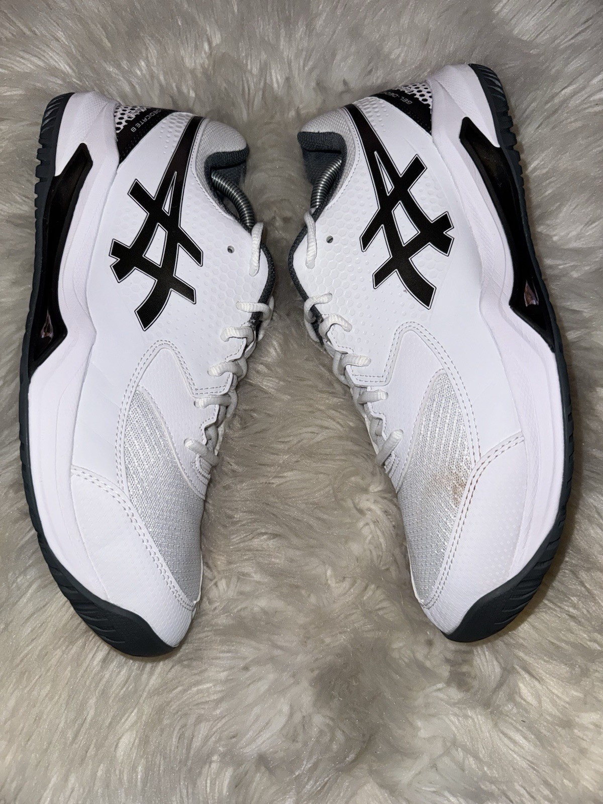 ASICS Gel-Dedicate 8 Tennis Pickleball Shoes Sneakers White Gray Men’s Size 12