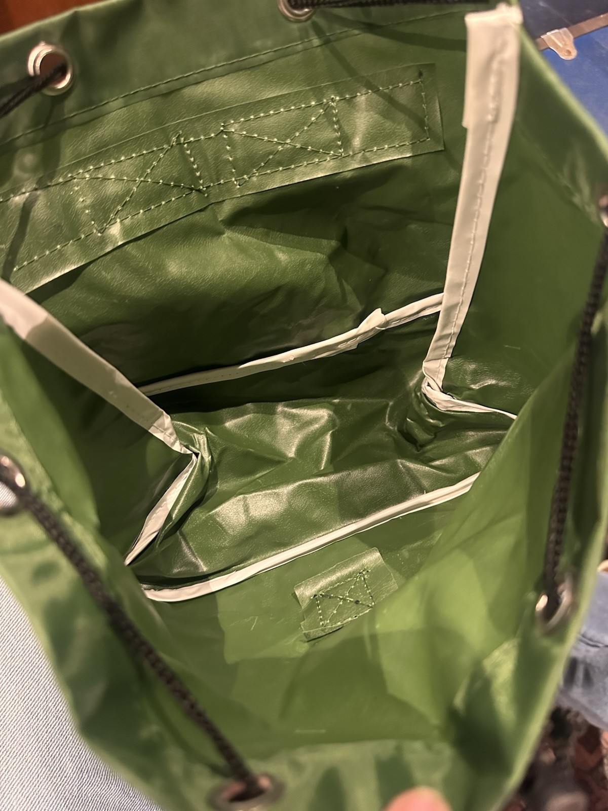 VTG Golden Virginia Green & Black Backpack Buckle Flap, Zipper Pockets Travel