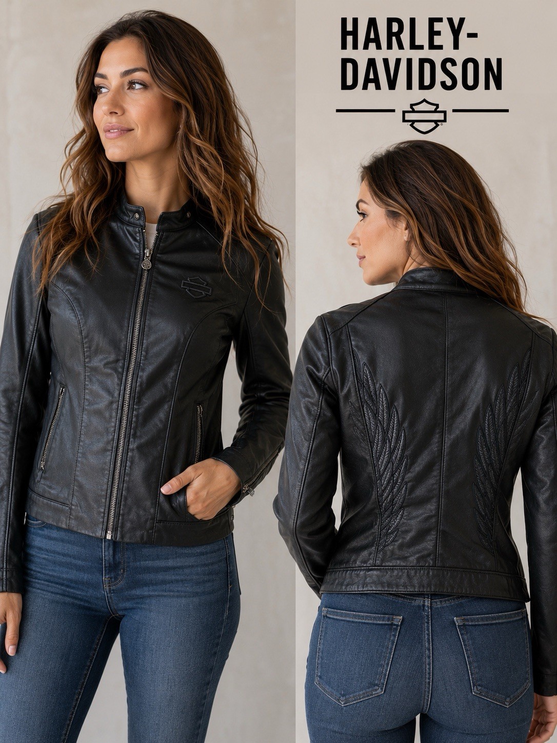 Harley-Davidson Winged Back Coated Jacket Black Women’s M 98402-19VW