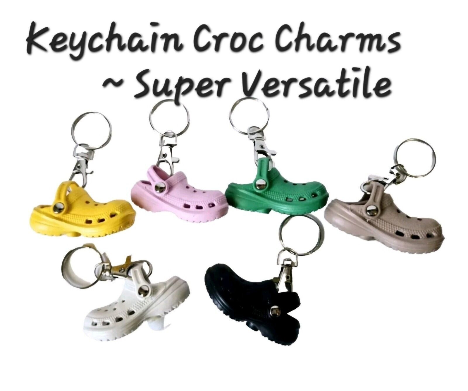Croc Shoe Charm Keychain 6PC Shoe Decorations 3D Cute Mini Accessories for Crocs