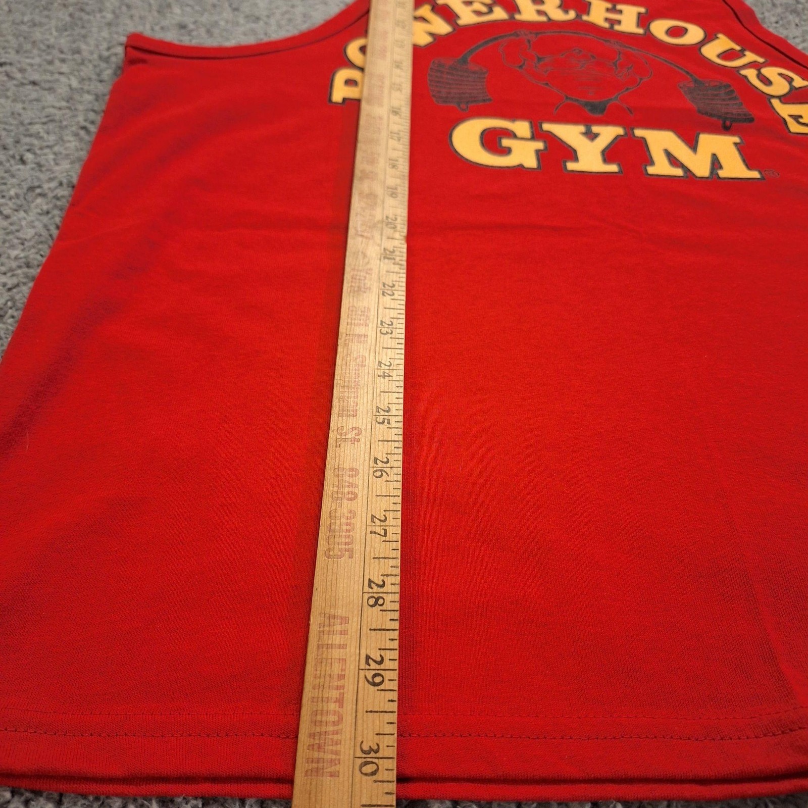 Powerhouse Gym Tank Top Mens Large Red Logo Bodybuilding Stringer Racerback