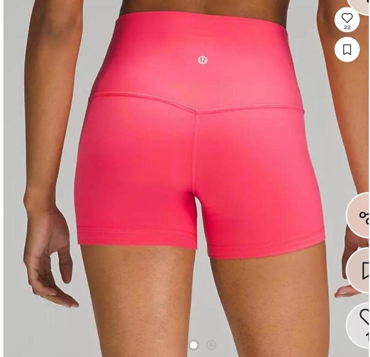 Lululemon pink high-waisted align shorts
