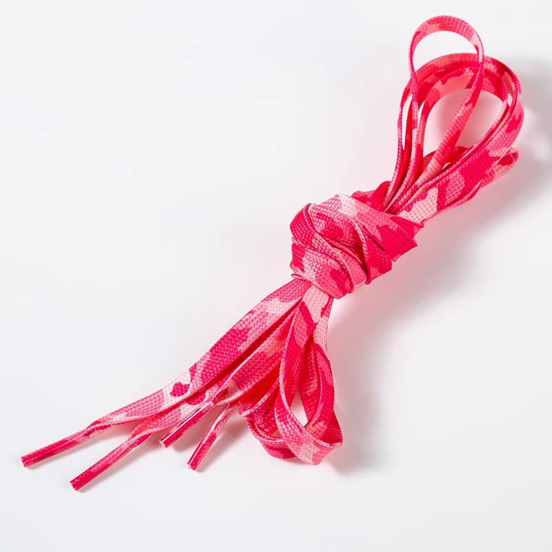 1 Pair Flat Shoelace Cream Camouflage Print Shoelaces for Sneakers AF1 0.8CM Wid