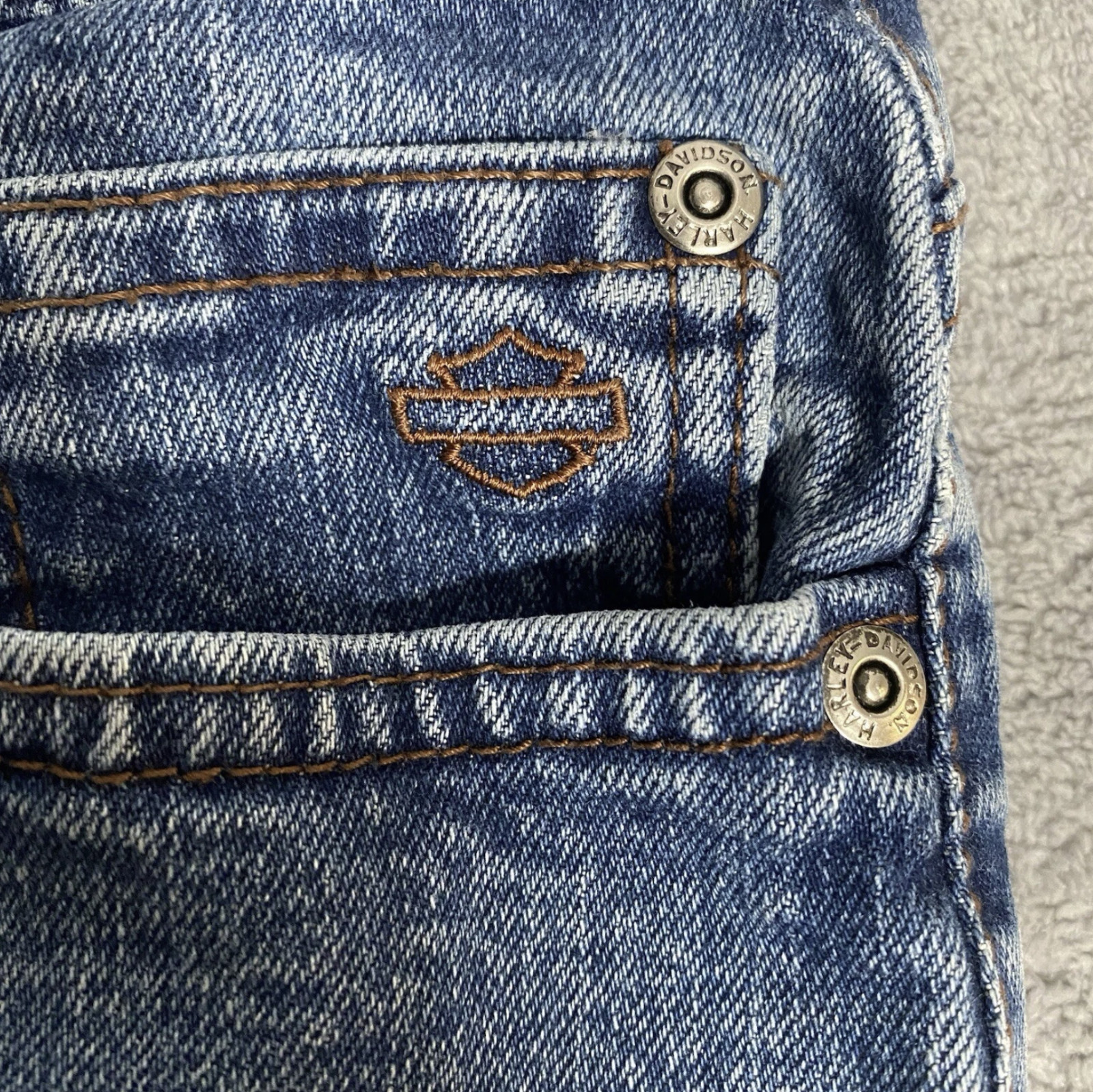 Harley Davidson Jeans Womens 14P Blue Straight Leg Mid Rise Medium Wash Denim