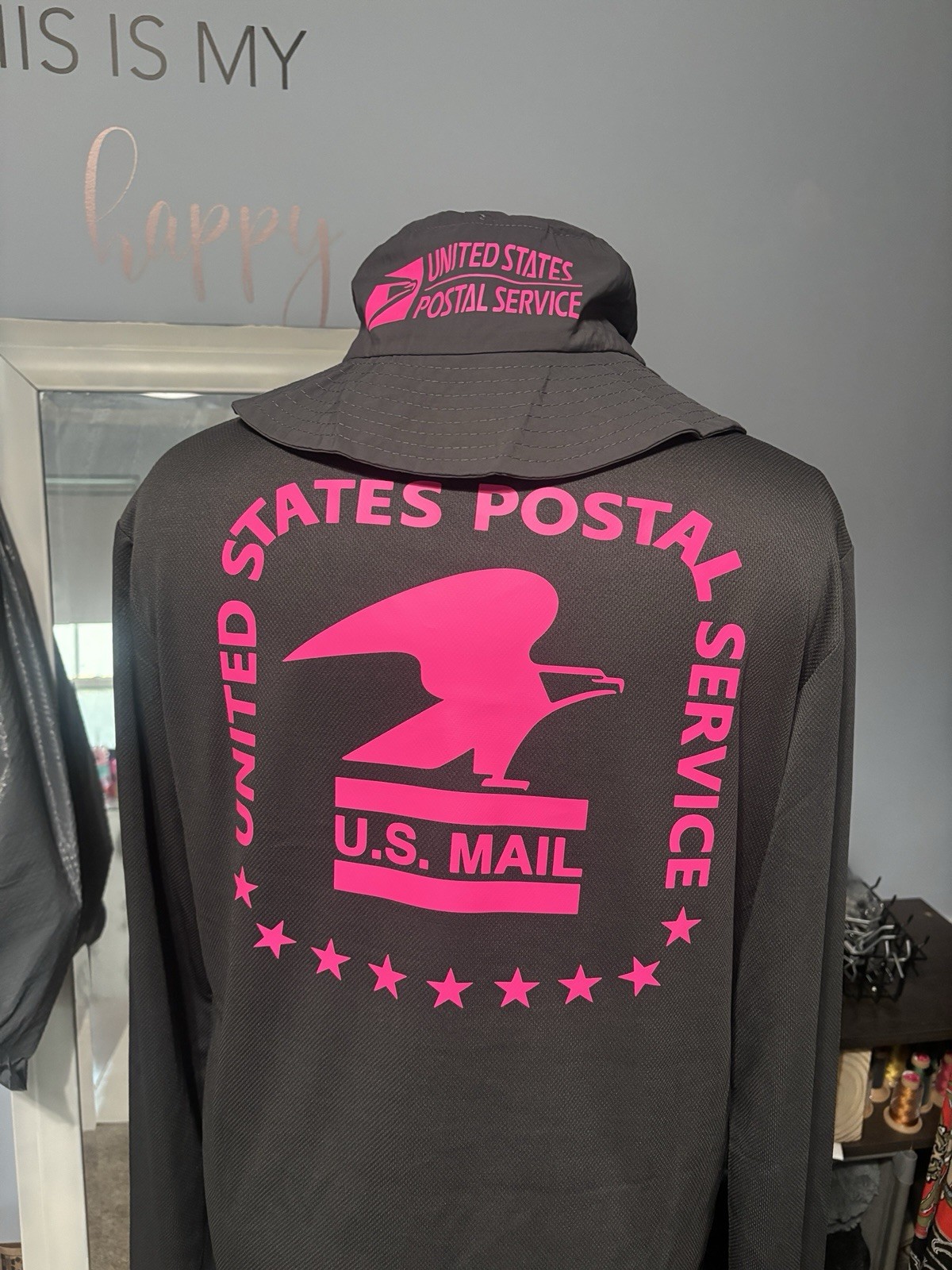 Customizable postal inspired tshirt. You pick shirt color and vinyl color.