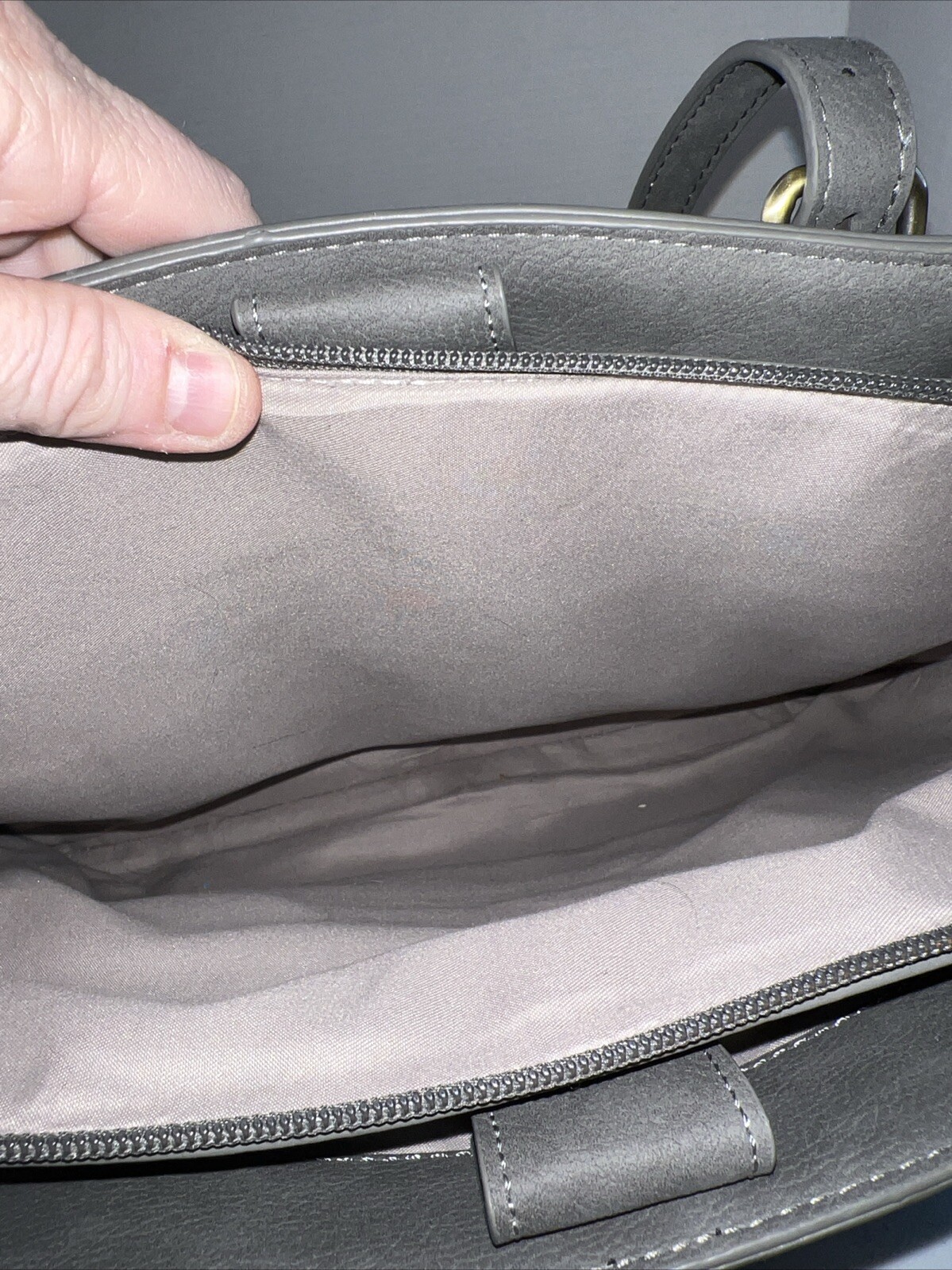 Ecosusi Slate Gray Laptop Messenger Business Work Bag Faux Leather