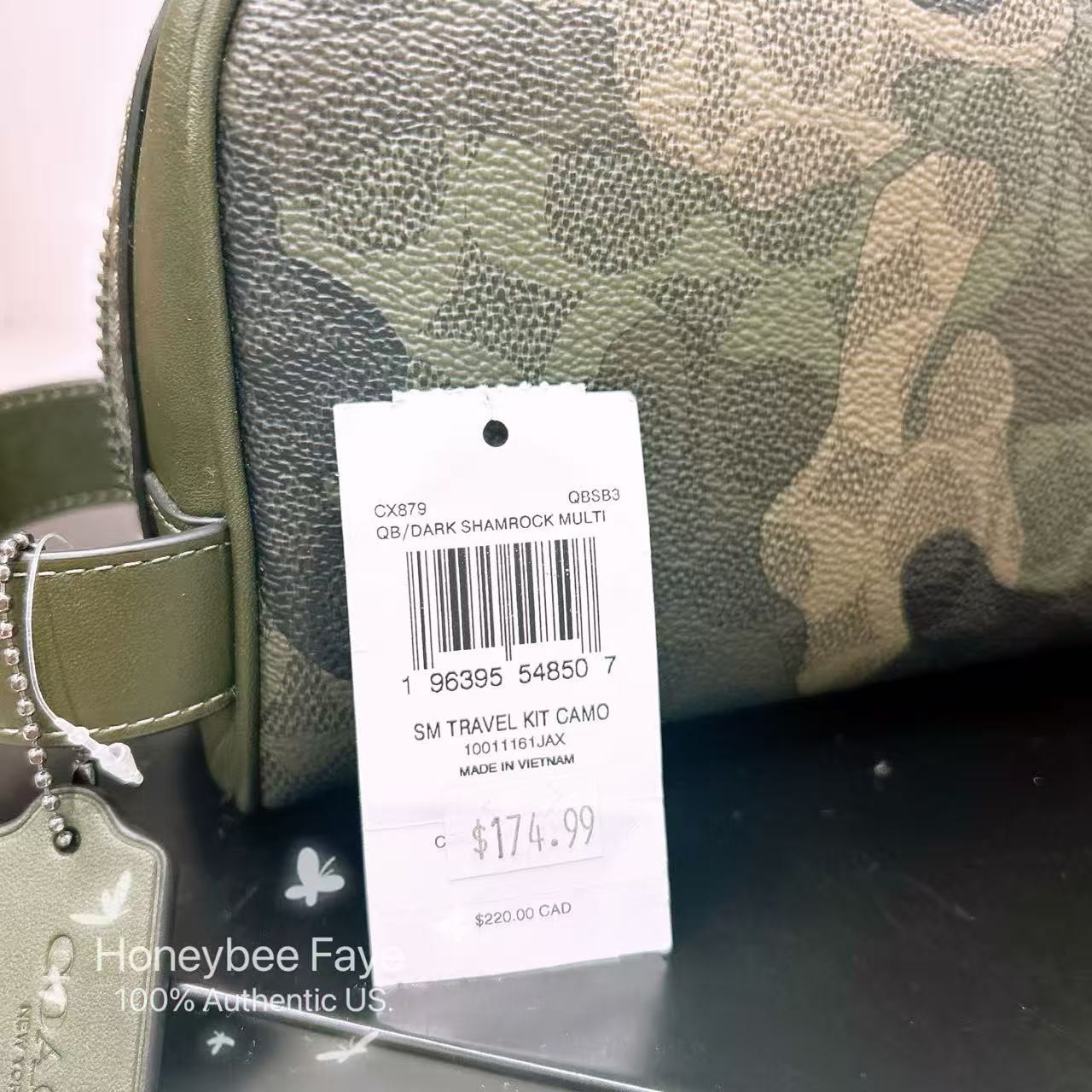 NWT Coach Small/Large Travel Kit In Signature Canvas/With Coach Patch