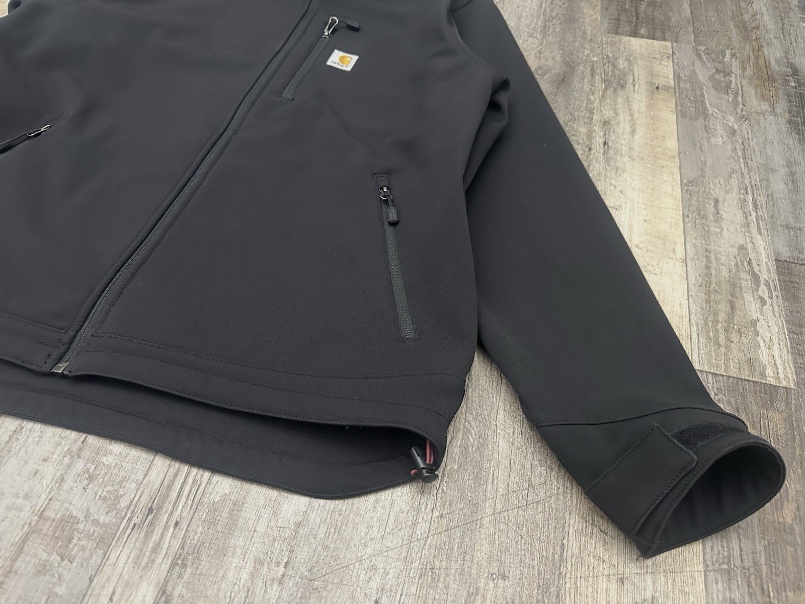 Carhartt Rain Defender Mens XL Relaxed Fleece Lined Softshell Jacket Black EUC