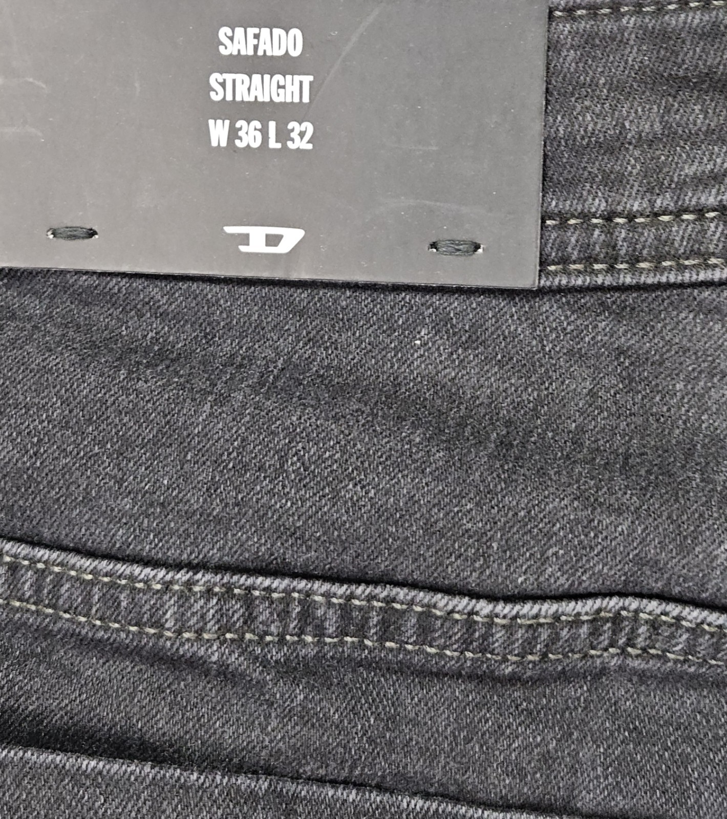 Diesel Safado Straight Jeans Men’s 36×32 Black Stretch Button Fly NWT