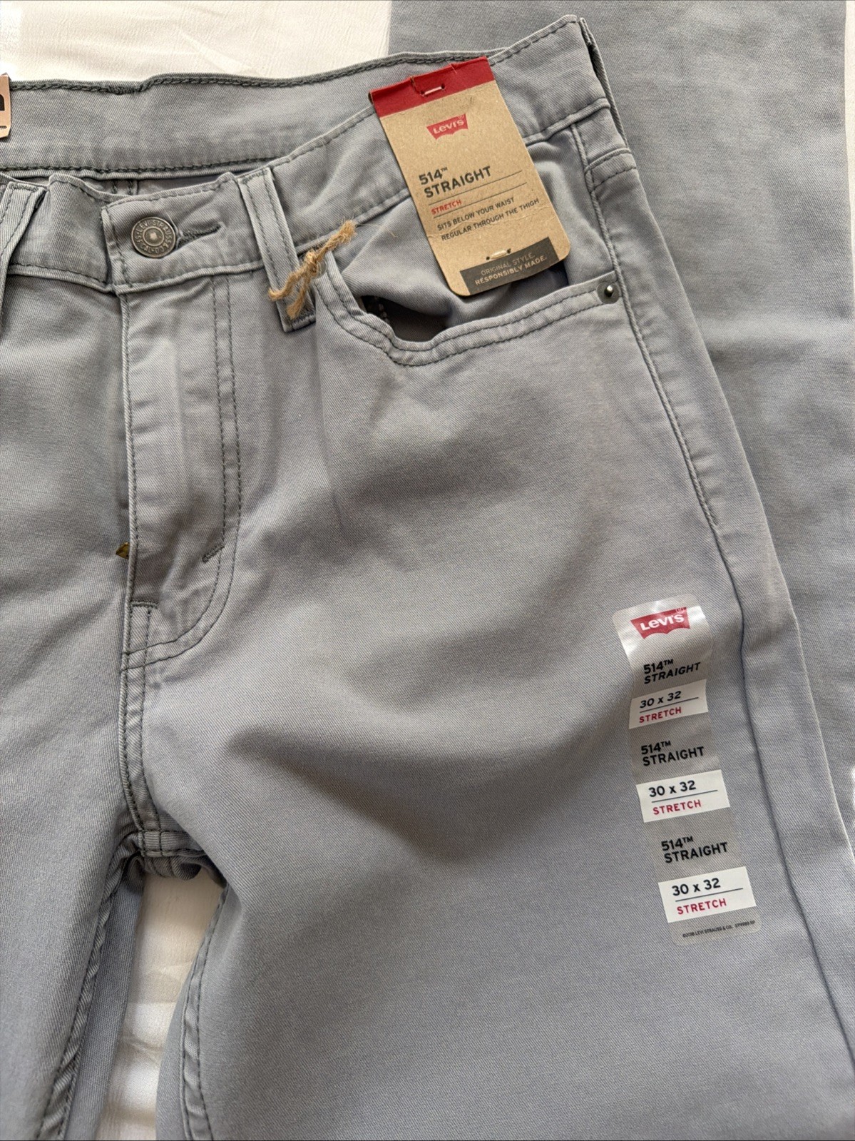 Men’s Levi’s 514 Straight Fit Gray Pants Size 30”x32”