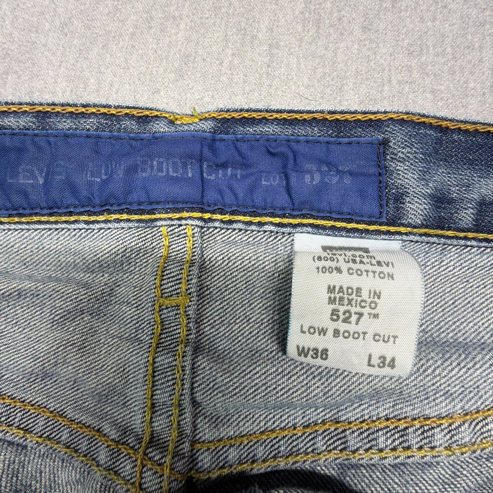 Vintage Levis 527 Jeans Bootcut 36×34 Mens Blue Distressed