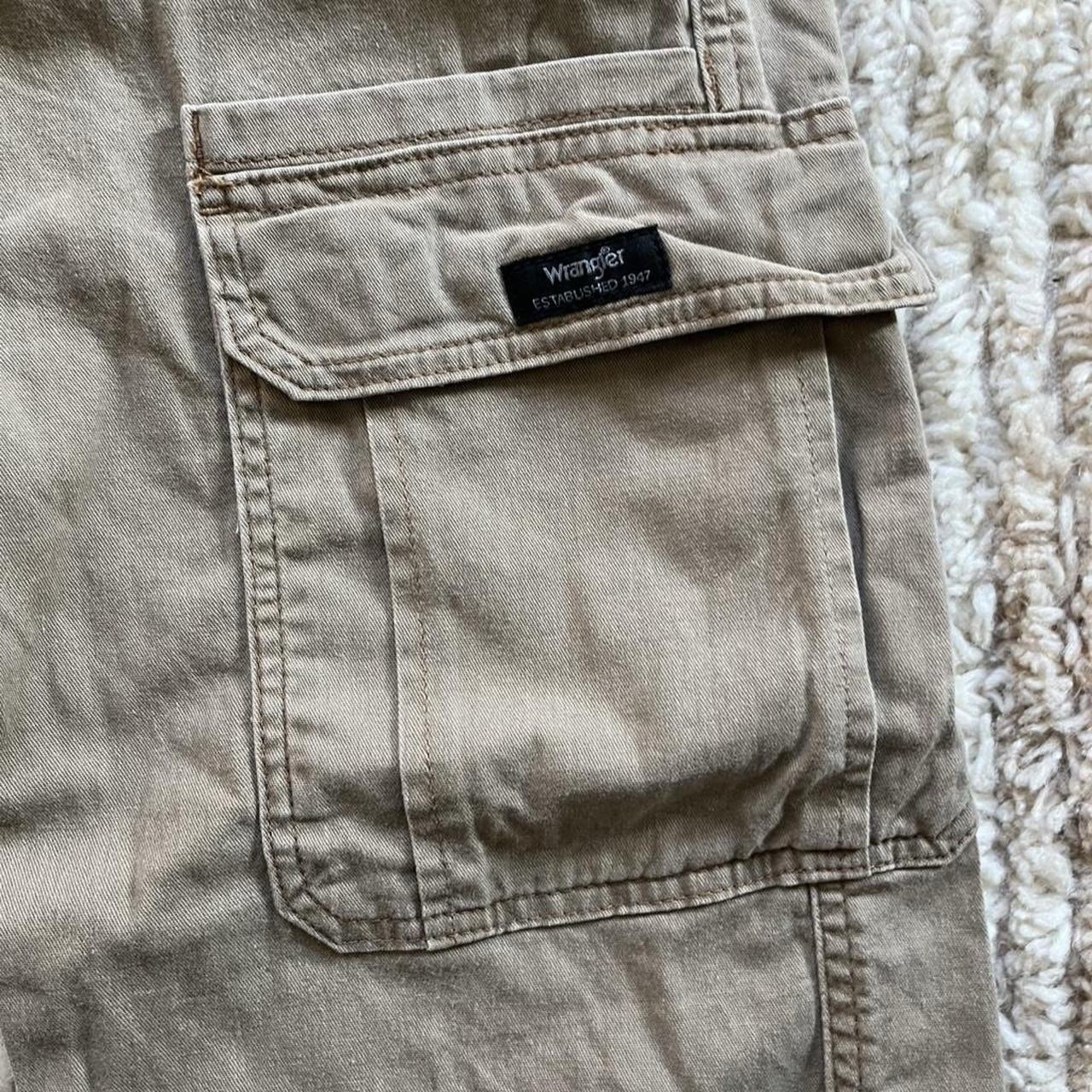 Wrangler Men’s Beige Cargo Pants 30W Cotton/Spandex Twill Regular Straight
