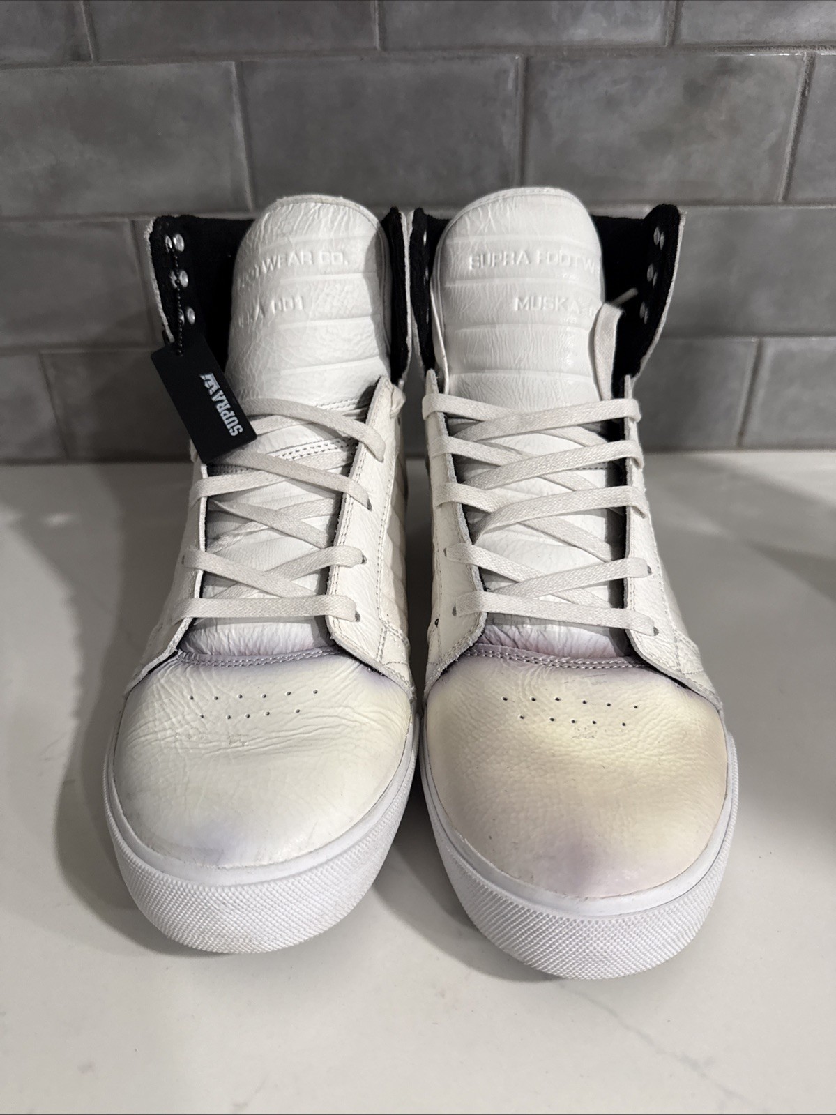 Supra Skytop White White Red size 12 Never Worn