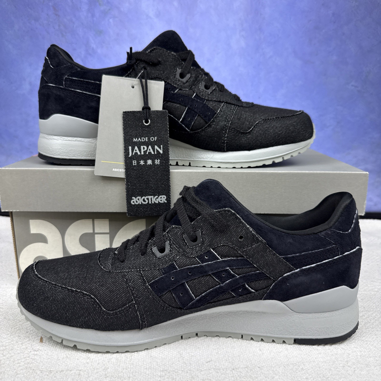Asics Gel-Lyte 3 Mid Grey/Black Mens Size 8.5 H7ZNQ-9690 Japanese Denim