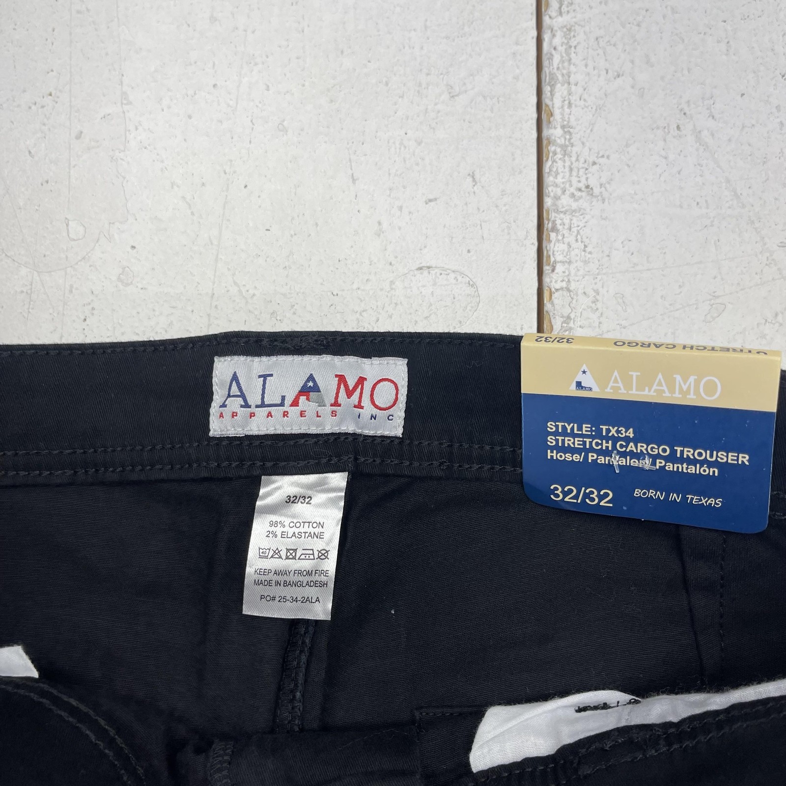 Alamo Cargo Pants Mens 32×32 Black Stretch Straight Utility Workwear Pockets