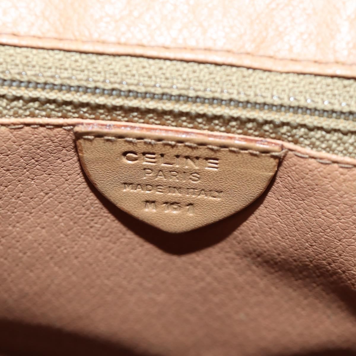 CELINE Macadam Canvas Backpack PVC Leather Brown Gold Auth am11186A