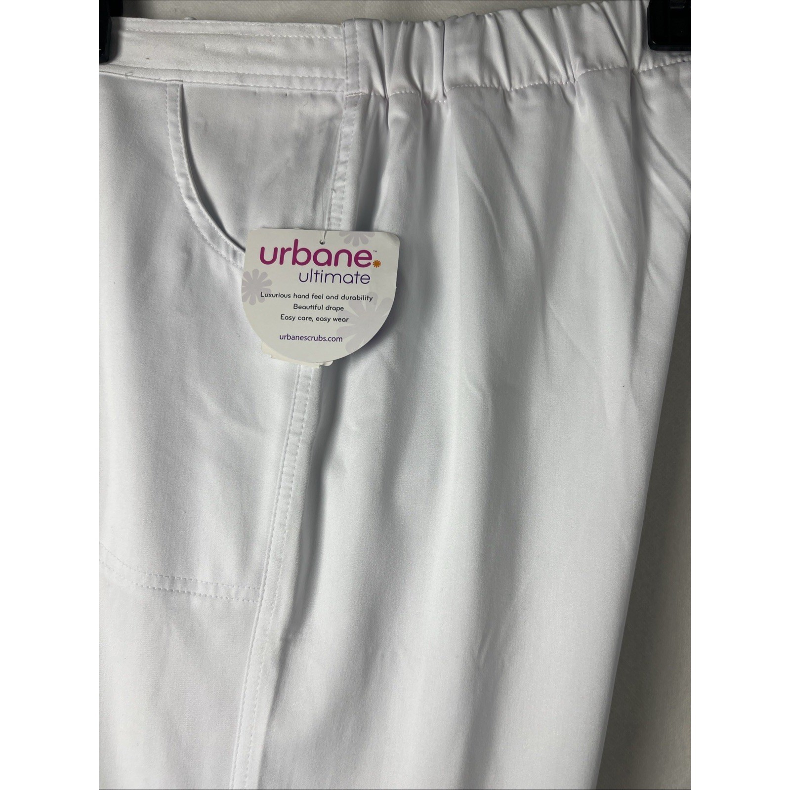 Urbane Ultimate Womens Bailey Cargo Scrub Pant Size Petite Medium PM White F30