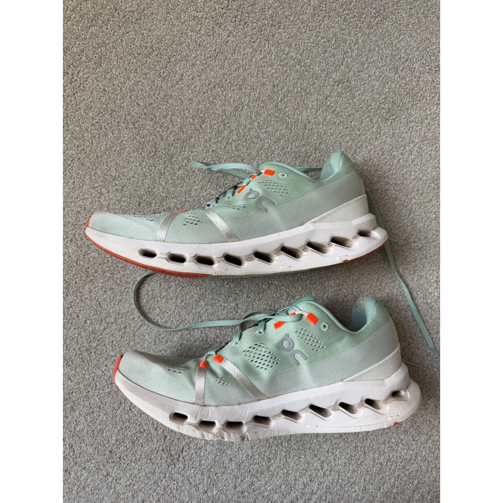 On Athletic Cloudsurfer Running Shoes Size 11 Mint Green CloudTec Phase
