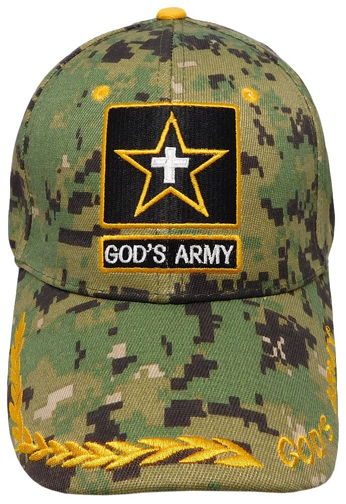God’s Army Star Cross Marpat Digital Camouflage Adjustable Embroidered Cap Hat