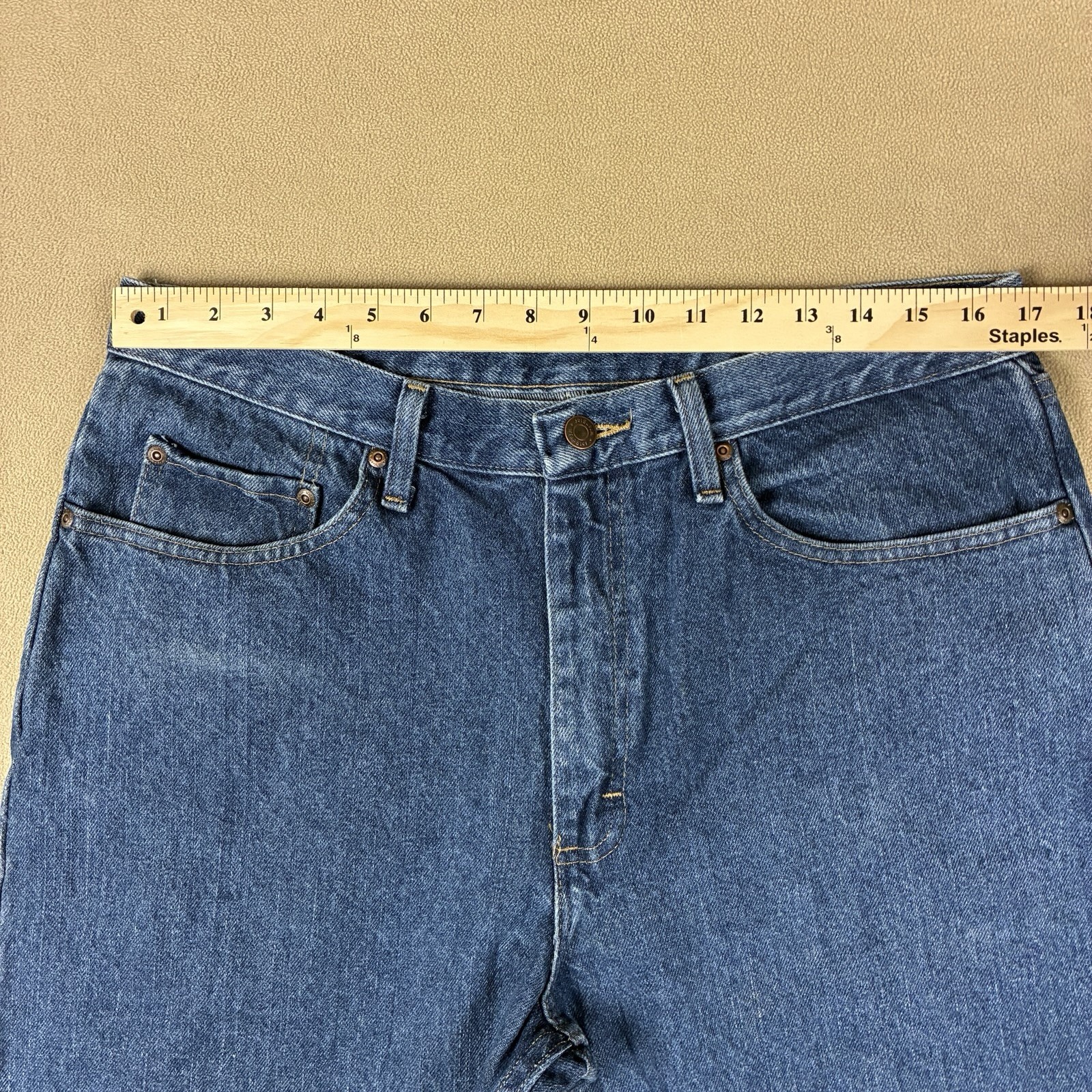 Wrangler Men’s Regular Fit Jeans 35×32 Blue Dark Stonewash Vintage US Fabric