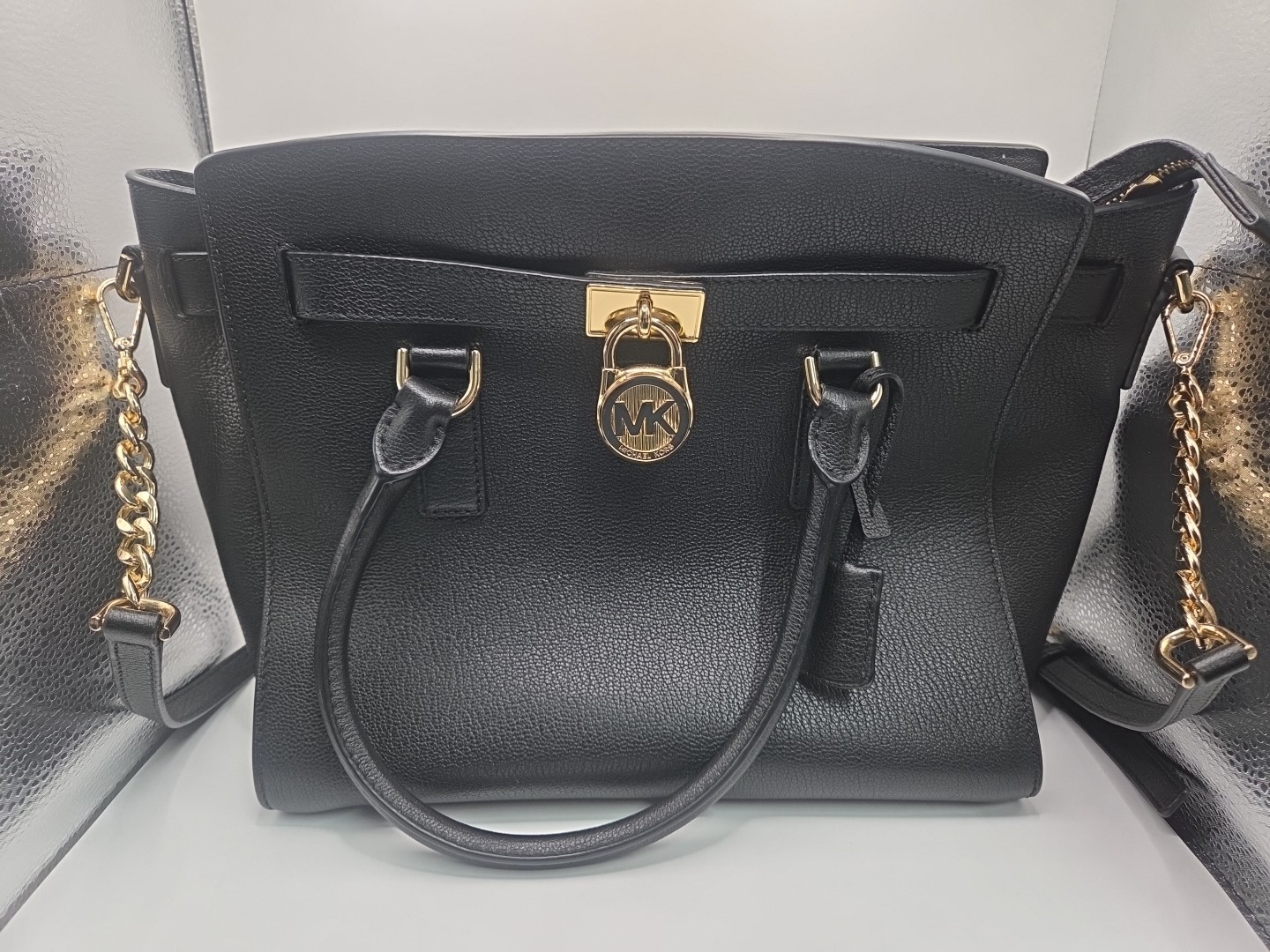 Michael Kors Medium Hamilton Saffiano Leather East West Satchel NWOT Lock &key
