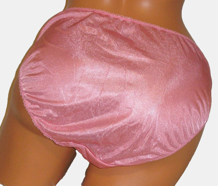 Panties Lingerie Shiny Semi Sheer Pink Bikini, Size 10 3X