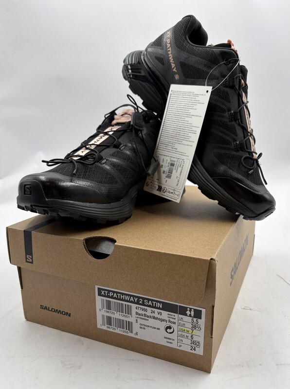 SALOMON XT-PATHWAY 2 SATIN 477950 BLACK/ MAHOGANY ROSE SZ 7 EURO 38 2/3