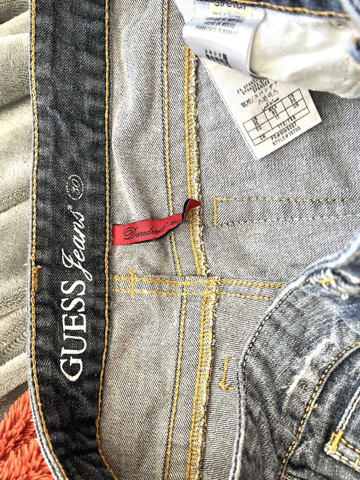 Vintage Guess Daredevil Bootcut Jeans Womens Distressed Low Rise Y2K Flare 30”