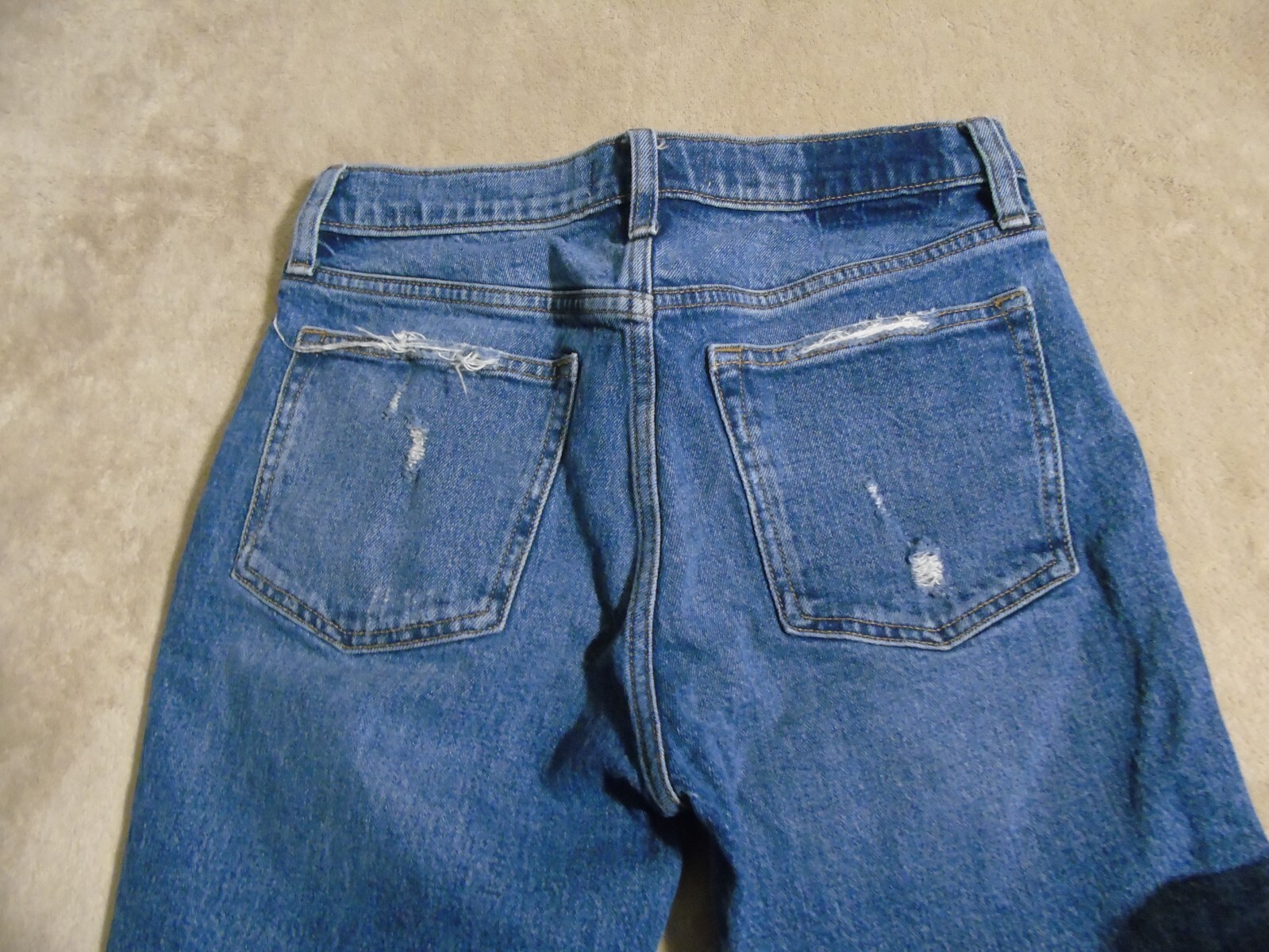 ABERCROMBIE & FITCH jeans sz 2 / 26 Boyfriend Mid Rise Ankle Denim Jeans Ripped