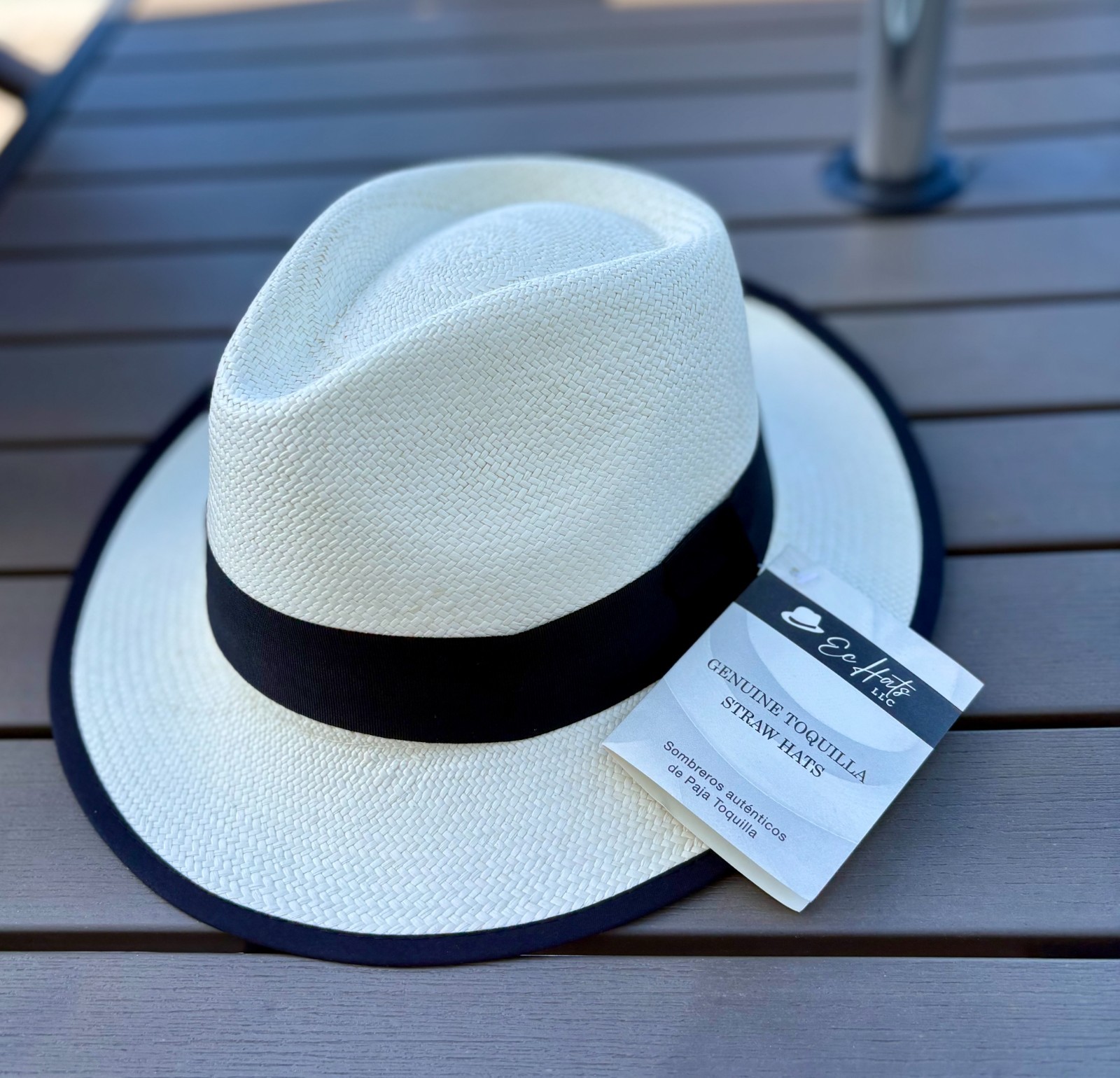 Genuine Panama Hat, 100% Toquilla Straw, Handwovwn in Ecuador, C-Crown/TeardropW