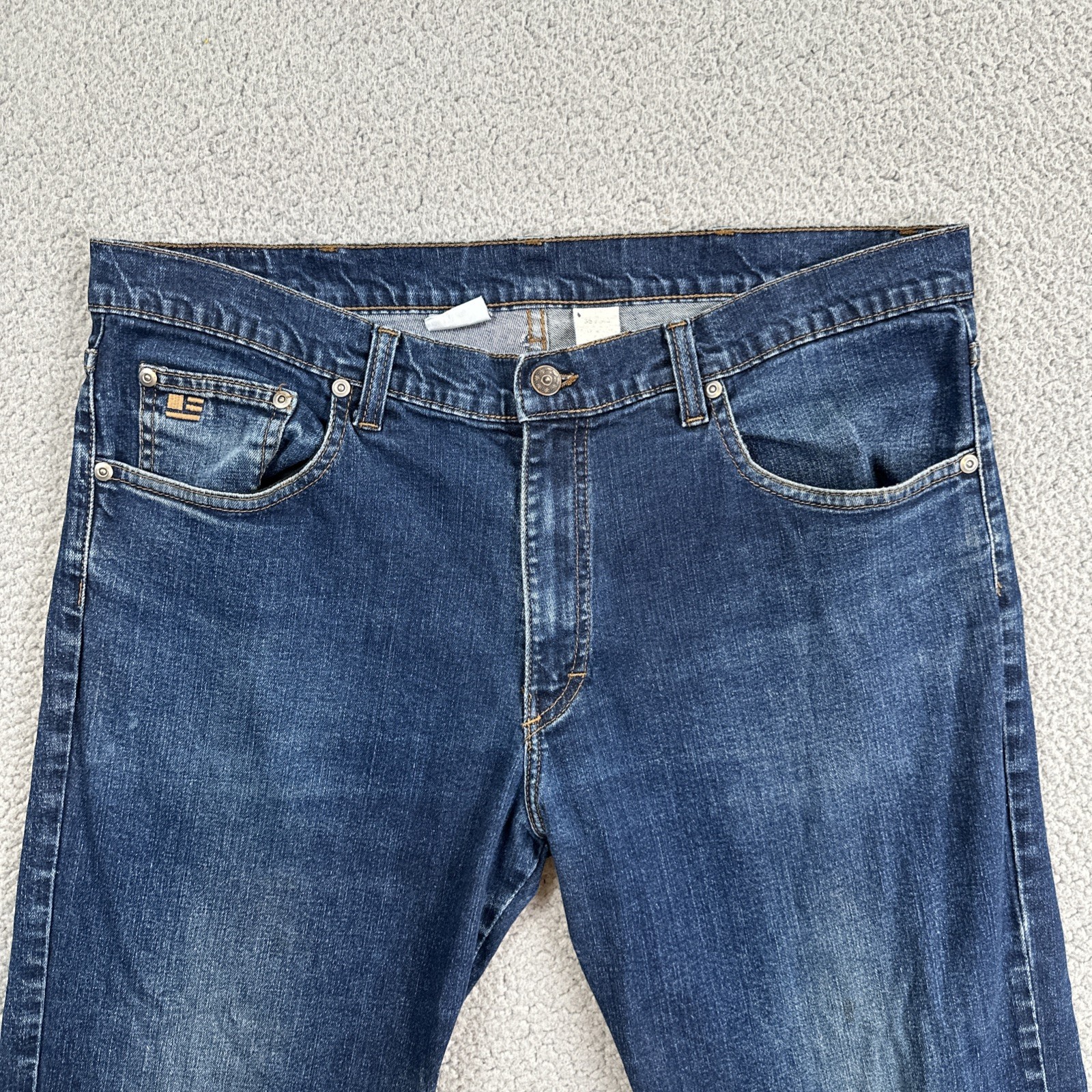 All American Clothing Co Straight Leg Jeans Men 36×32 Blue Dark Wash Made in USA