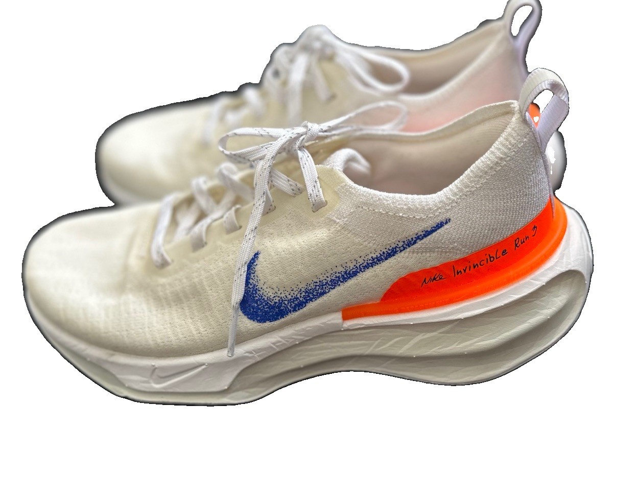 Nike Invincible Run 3 women’s Running Sneaker White/Blue/Orange Lace Up Low Top