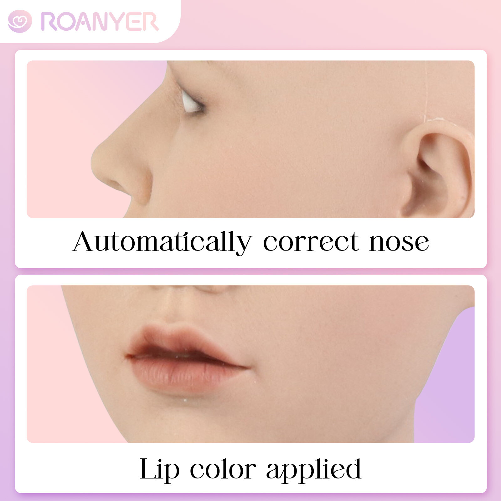Roanyer Silicone May Mask with Breast Form Female Fake Face Crossdresser