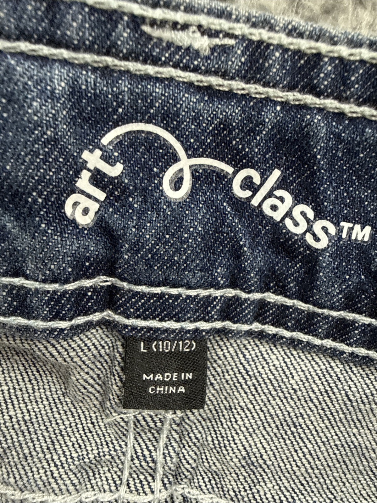 Art Class Shorts Girls Large 10/12 Denim Jean Mid Rise Shortie Medium Wash