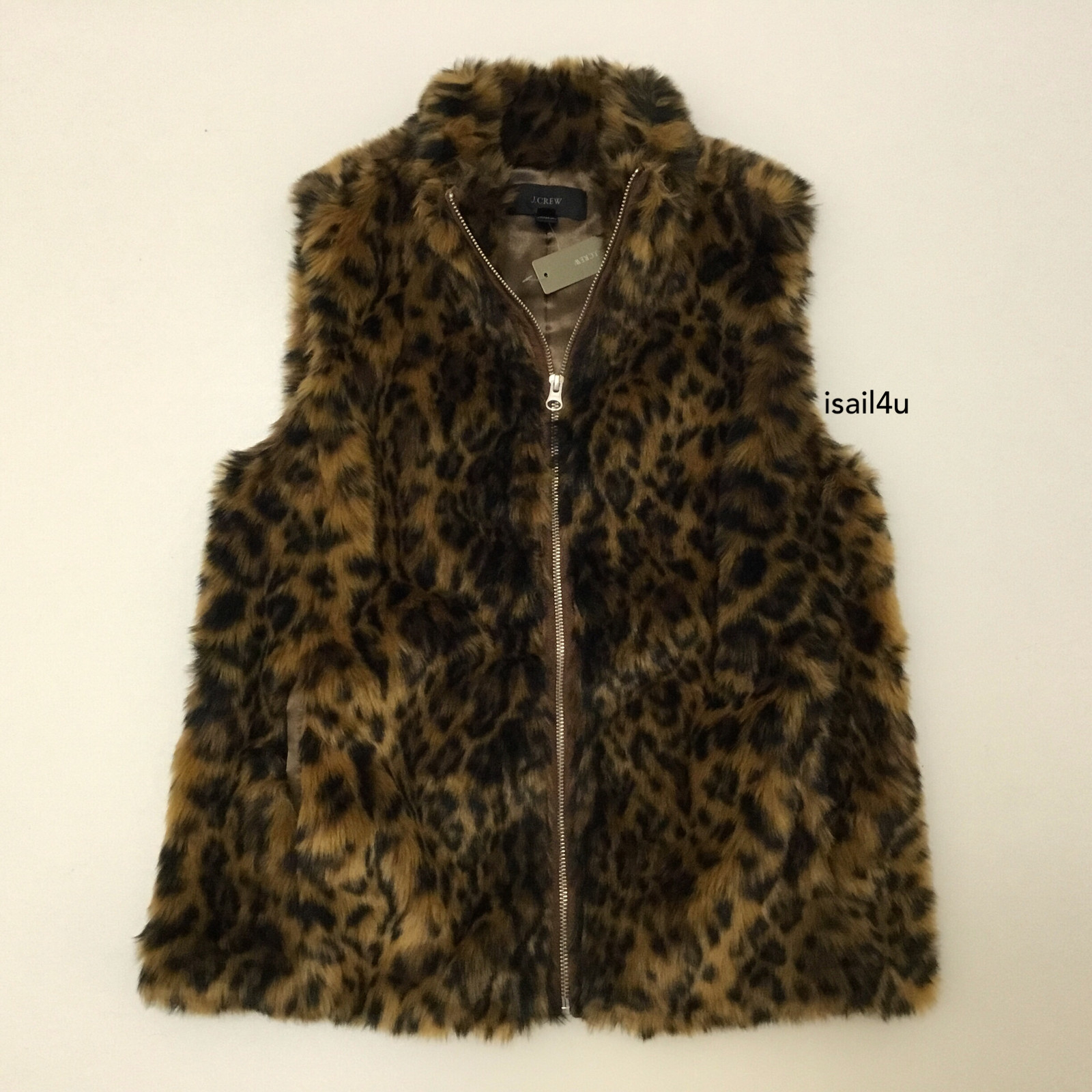 J. Crew Faux-Fur Leopard Vest NWT Women’s Size: XXS, XS, S, M, L, XL