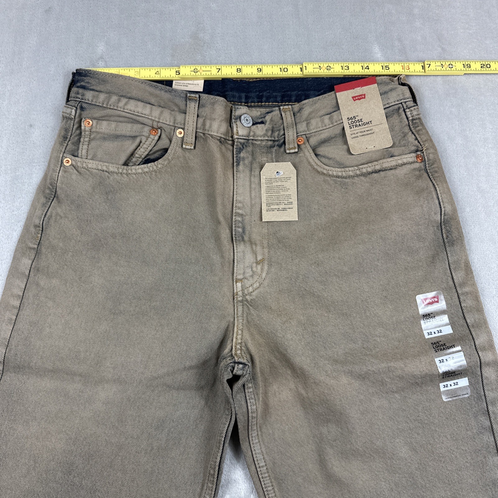 Levi’s 565 Jeans Men’s Size 32×32 Loose Straight Tan/Brown Denim Cotton