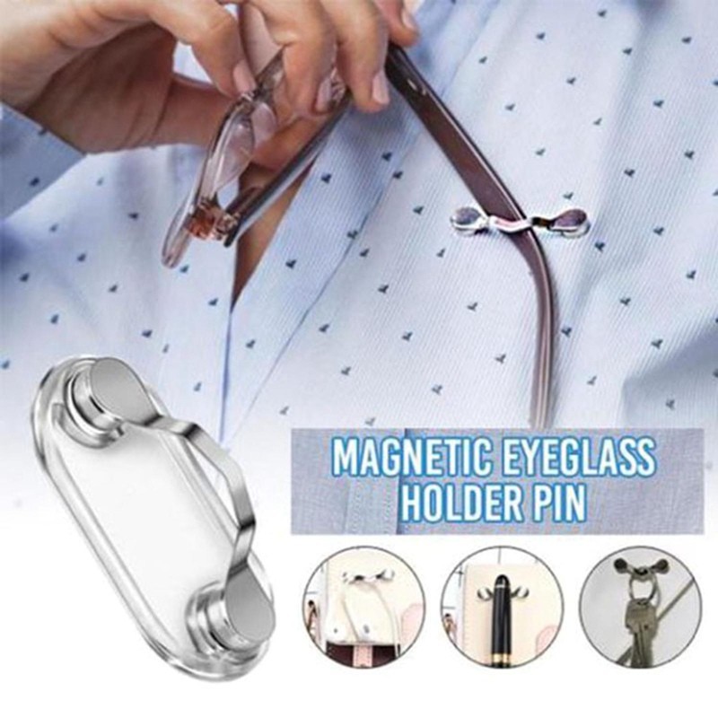 Magnetic Eyeglass Holder Clip for Clothes Sunglasses Badge Brooch Magnet Hook
