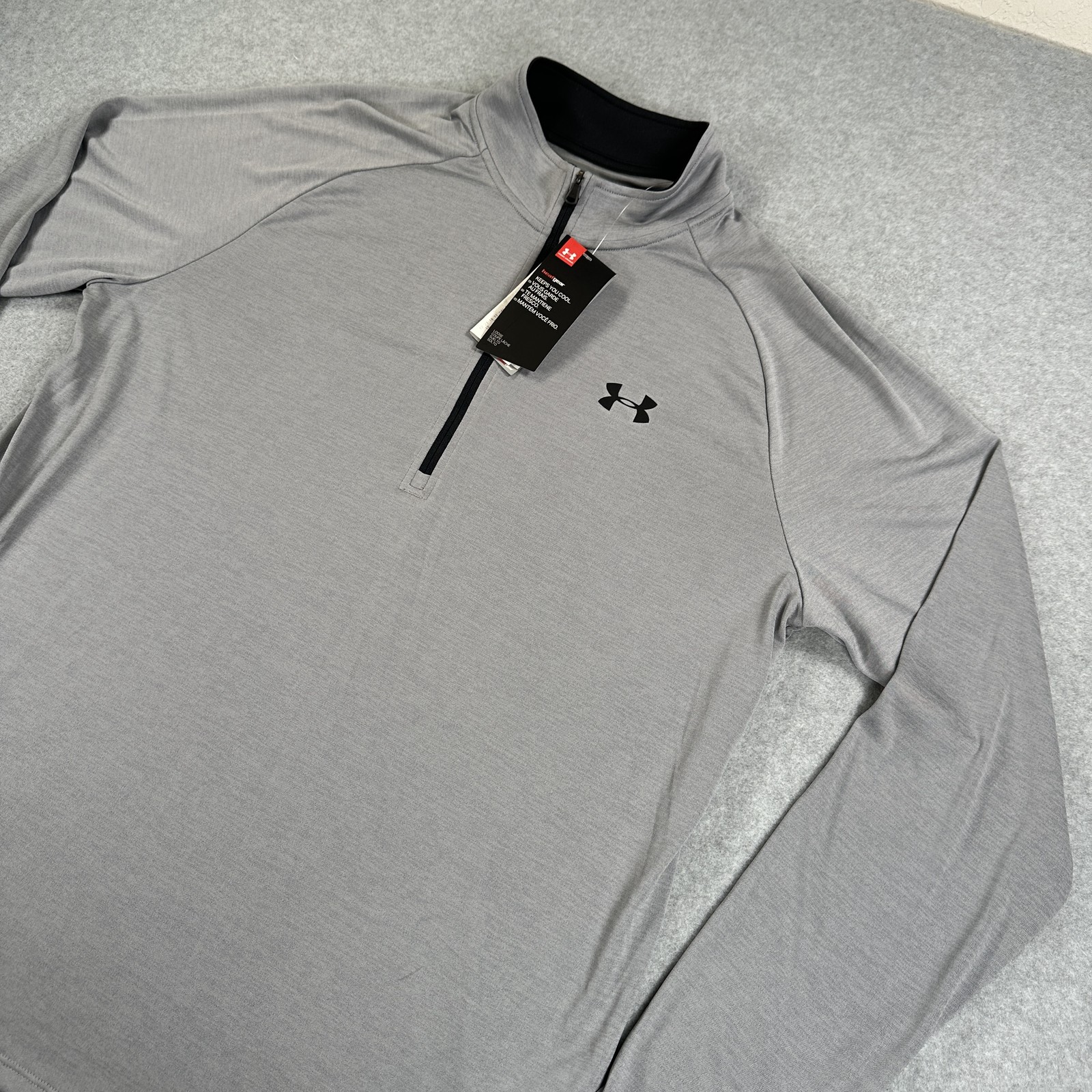 Under Armour Men’s Tech 1/4 Zip Long Sleeve Pullover XL Gray NWT Light Weight
