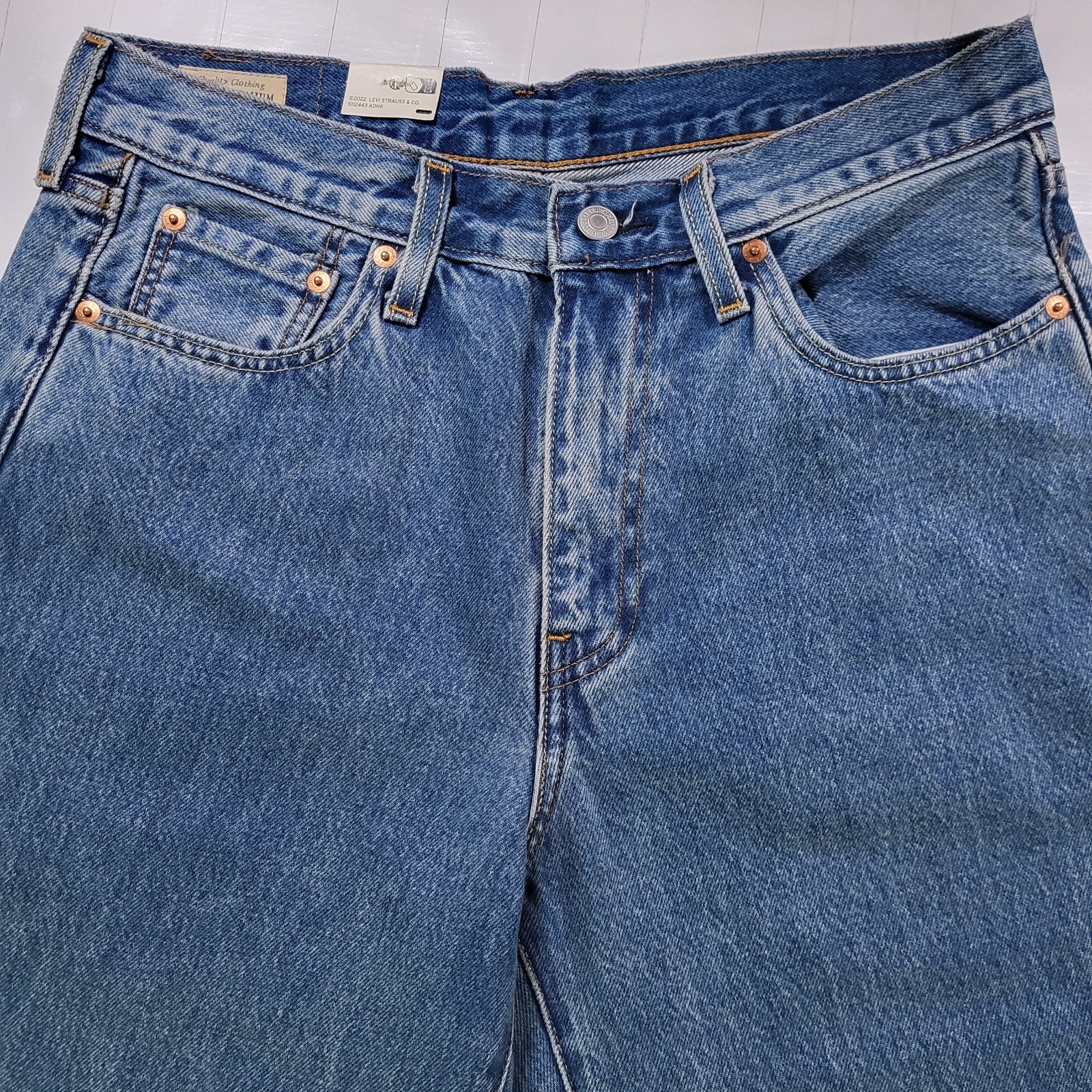 Levis Premium 568 Loose Straight Jeans 30×32 New Mens Blue 0 Cotton With Tags