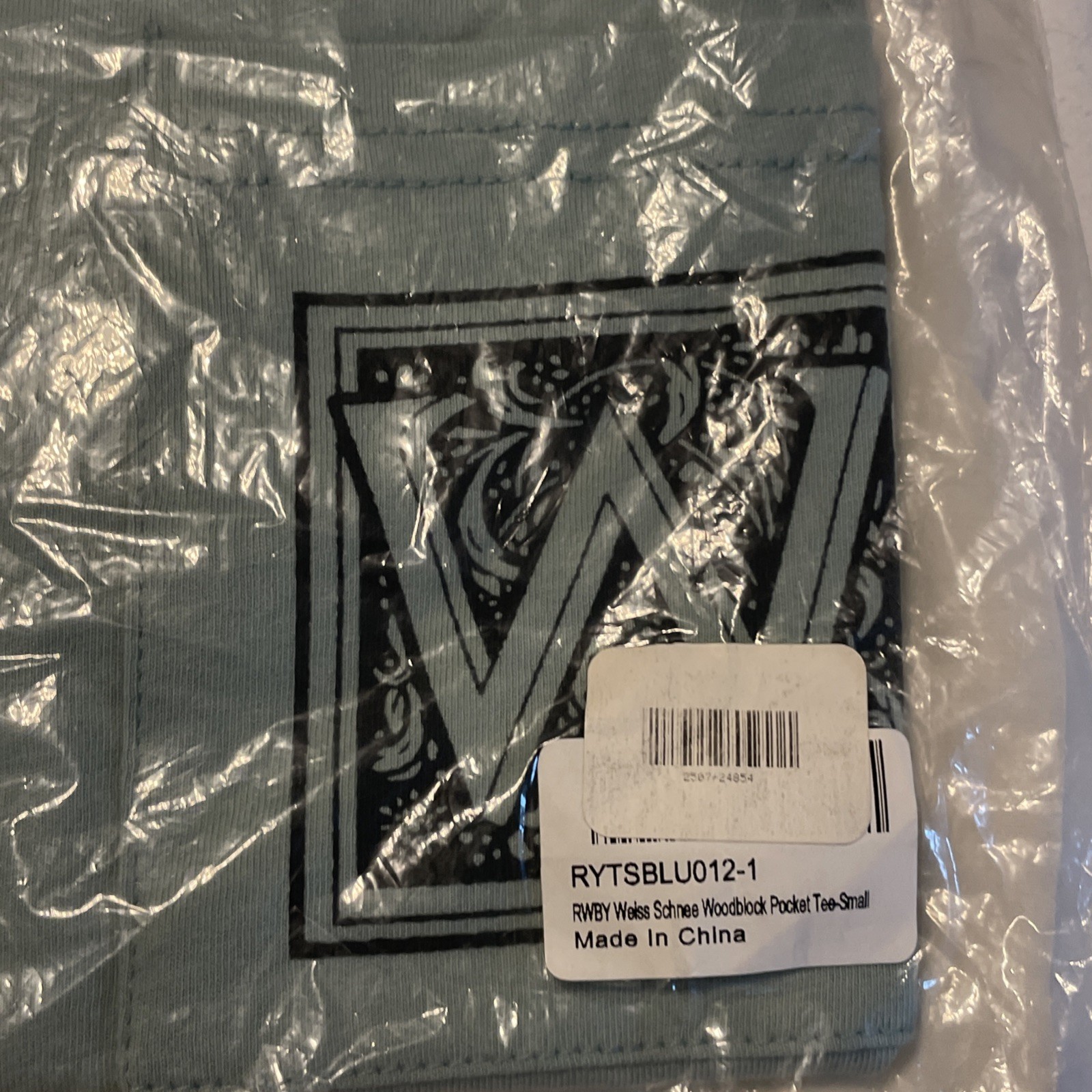 RWBY Weiss Schnee Woodblock Pocket T Shirt Size Small